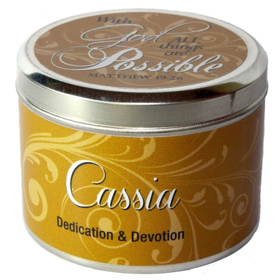 Cassia Fragrant Candle Tin (6 oz) - "With God ALL things are possible"