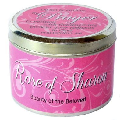 Rose of Sharon Fragrant Candle Tin (6 oz) - "Do not be anxious"