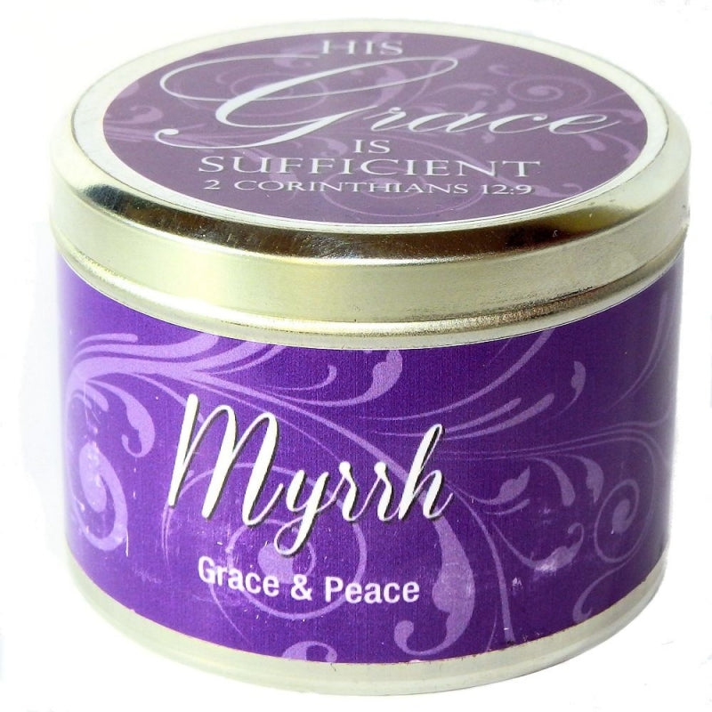 Bougie parfumée à la myrrhe (170 g) - « Sa grâce suffit »